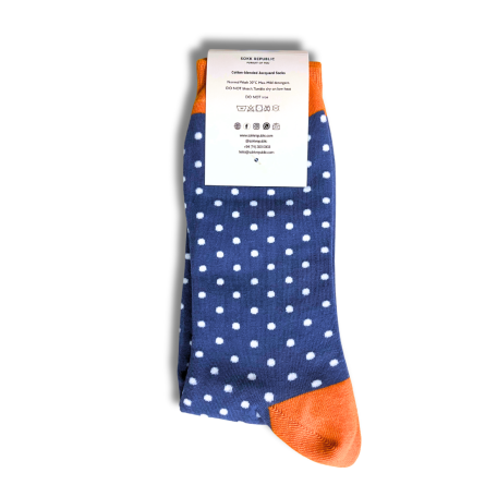 Blue and White Dot Office Socks - Image 2