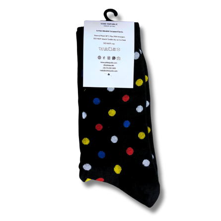 Black Red and Yellow Dot Office Socks - Image 4