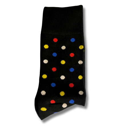 Black Red and Yellow Dot Office Socks - Image 3