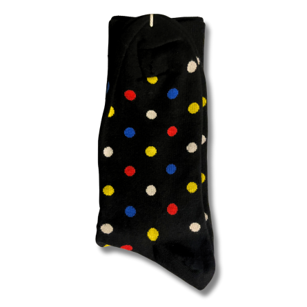 Black Red and Yellow Dot Office Socks - Image 2