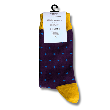 Maroon and Blue Dot Office Socks - Image 4