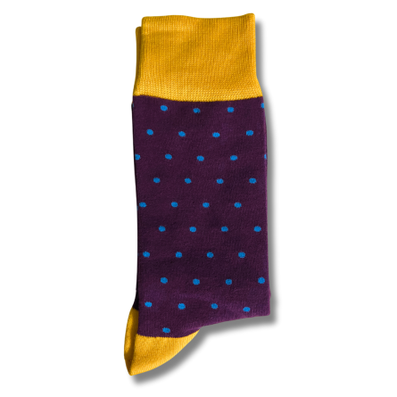 Maroon and Blue Dot Office Socks - Image 3