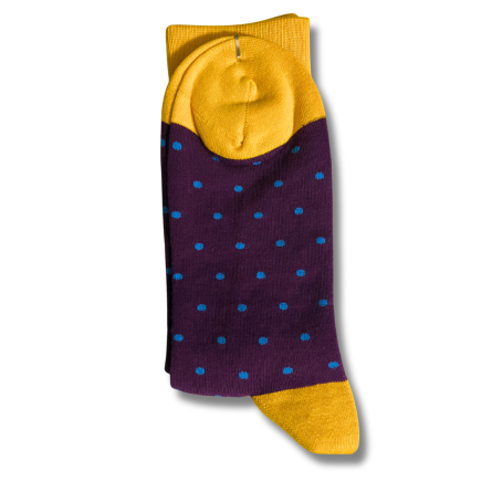 Maroon and Blue Dot Office Socks - Image 2