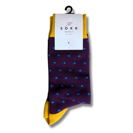 Maroon and Blue Dot Office Socks - Image 5