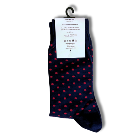 Blue and Red Dot Office Socks - Image 4
