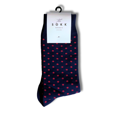 Blue and Red Dot Office Socks - Image 5