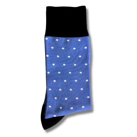 Sky Blue and White Dot Office Socks - Image 3