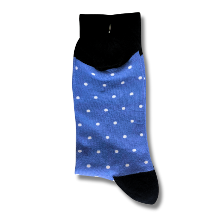 Sky Blue and White Dot Office Socks - Image 2
