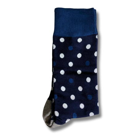 Dark Blue White Dot Office Socks - Image 3