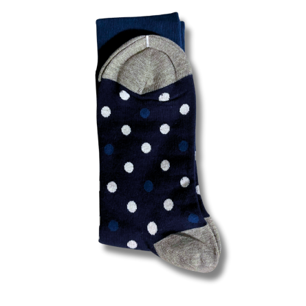 Dark Blue White Dot Office Socks - Image 2