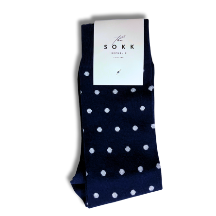 Blue and Orange Dot Office Socks - Image 4
