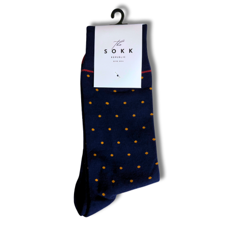 Blue and Yellow Dot Office Socks - Image 5