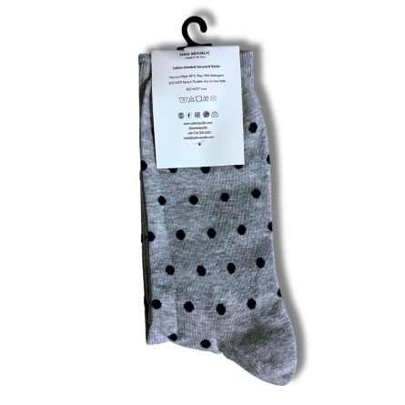 Grey and Black Dot Office Socks - Image 4