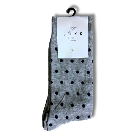 Grey and Black Dot Office Socks - Image 5
