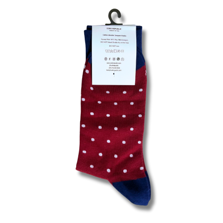 Maroon and White Dot Office Socks - Image 4