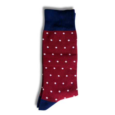 Maroon and White Dot Office Socks - Image 3