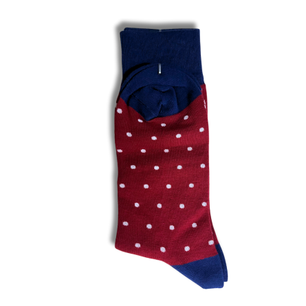 Maroon and White Dot Office Socks - Image 2
