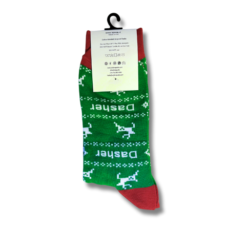 Green Reindeer Christmas Socks - Image 4