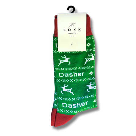 Green Reindeer Christmas Socks - Image 5