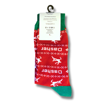 Red Reindeer Christmas Socks - Image 4