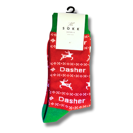 Red Reindeer Christmas Socks - Image 5
