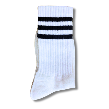 Premium White and Navy Blue Stripe Socks - Image 3