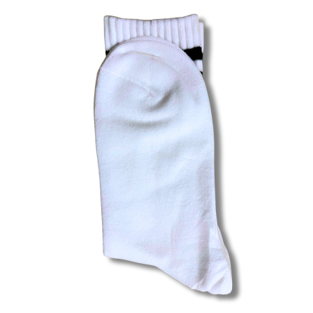 Premium White and Navy Blue Stripe Socks - Image 2