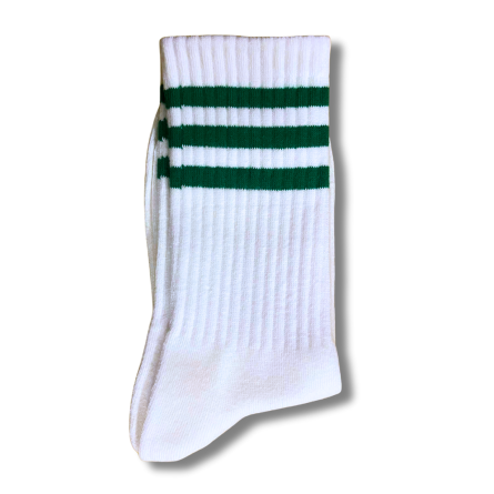 Premium White and Green Stripe Socks - Image 3