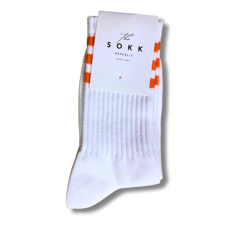 Premium White and Orange Stripe Socks - Image 5