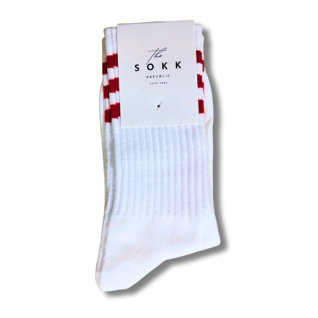 Premium White and Red Stripe Socks - Image 5