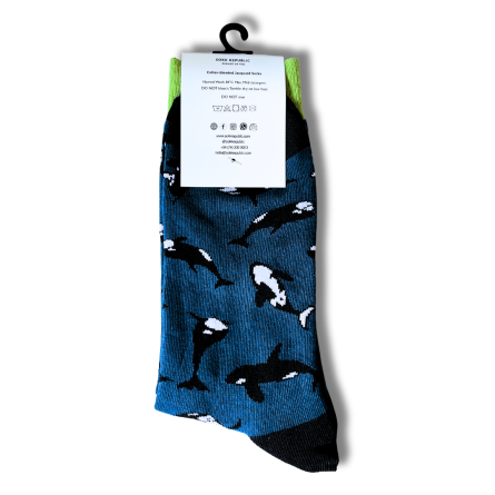 Whale Print Blue Socks - Image 5