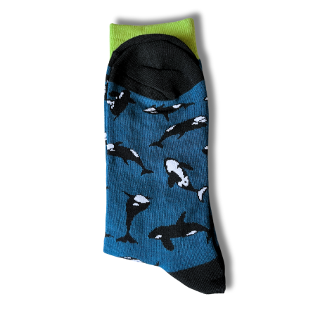 Whale Print Blue Socks - Image 3