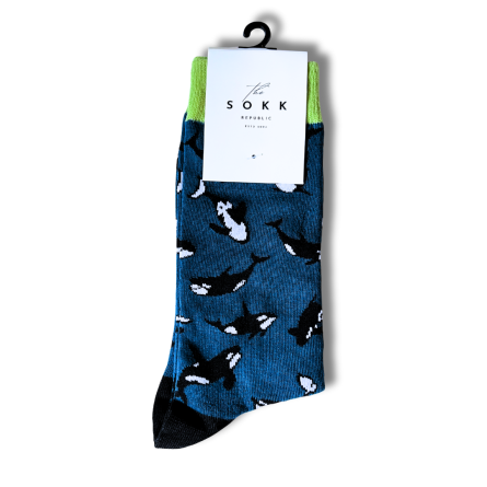 Whale Print Blue Socks - Image 6