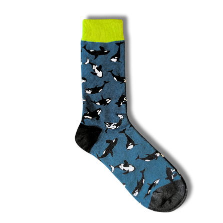 Whale Print Blue Socks - Image 2