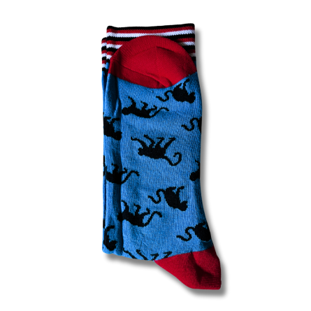 Monkey Print Blue Socks - Image 2