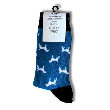 Dog Print Blue Socks - Image 4