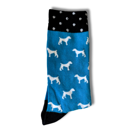 Dog Print Blue Socks - Image 3
