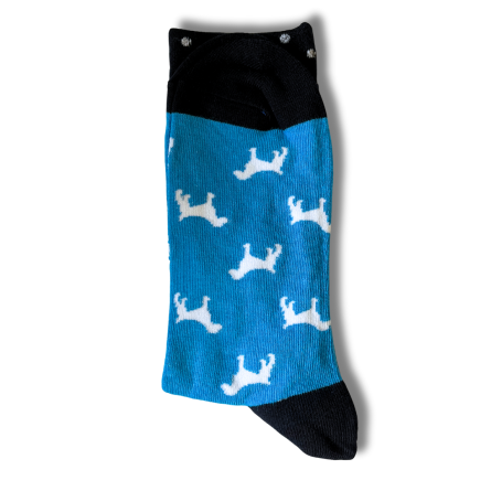 Dog Print Blue Socks - Image 2