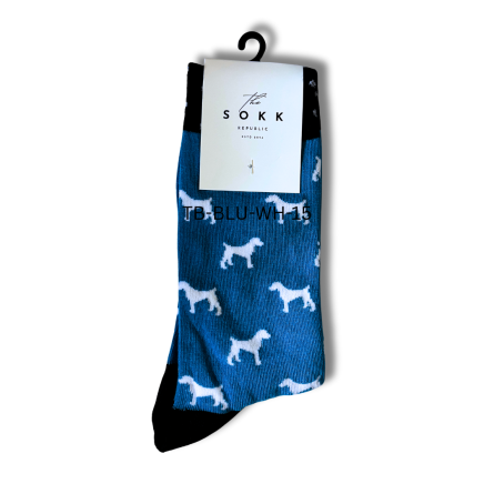 Dog Print Blue Socks - Image 5