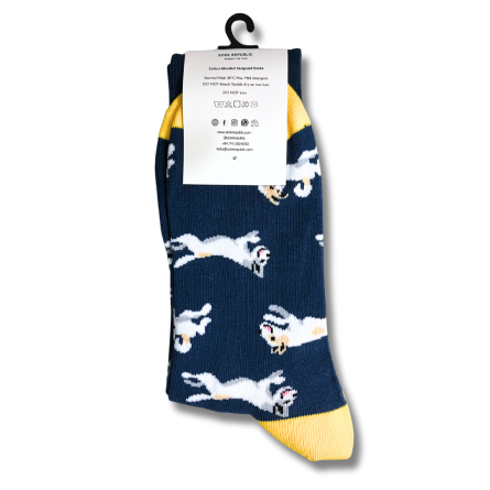 Blue and White Doggy Socks - Image 4