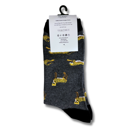 Wild Cheetah Grey Socks - Image 4