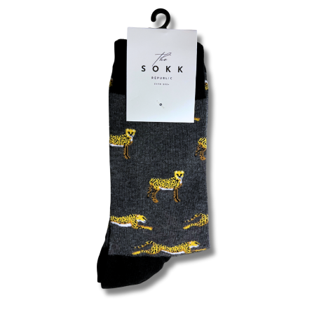 Wild Cheetah Grey Socks - Image 5